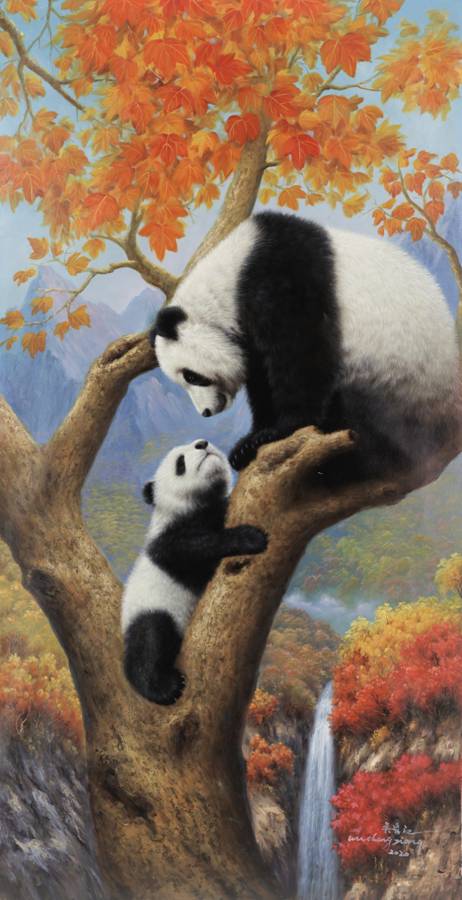 美绘熊猫多匠心亲善世界艺从容读懂熊猫画家吴长江作品里的情与趣